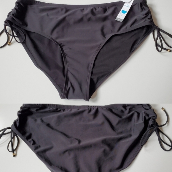 Time and Tru Other - NEW 1X 16W 18W NWT BLACK SIDE TIE SWIMSUIT BOTTOM